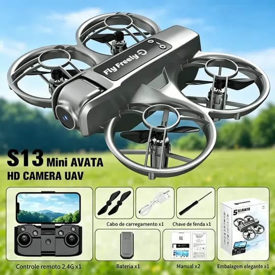 Drone de Filmagem Aérea com Câmera HD 110°, Transmissão WiFi em Tempo Real, Rolamento 360°, Ideal para Iniciantes