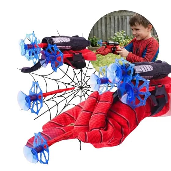 Homem Aranha Luva Lança Teia Com Máscara Infantil Brinquedo Super Herói Kizumba