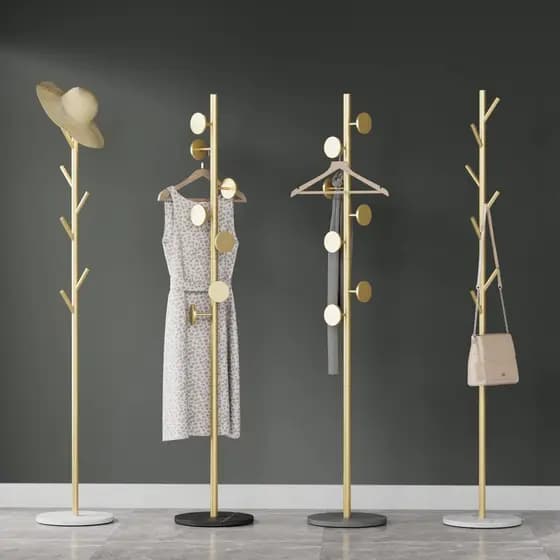 Luz de luxo mármore cabide rack simples chão quarto armazenamento doméstico simples e moderno saco rack roupas