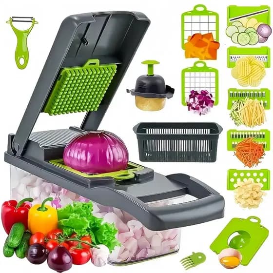 Cortador 16 em 1 de Legumes Multifuncional Fatiador Ralador Mandoline