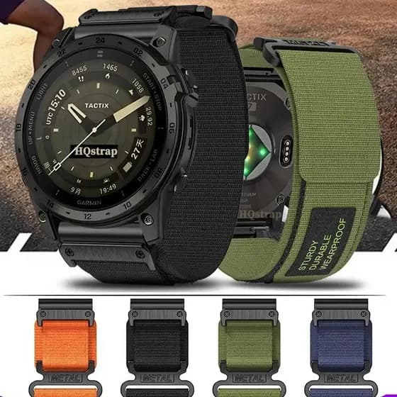 Pulseira esportiva de nylon tática de substituição para Garmin Fenix 5 5X 7X Pro 6 6X, 22mm 26mm com liberação rápida G3