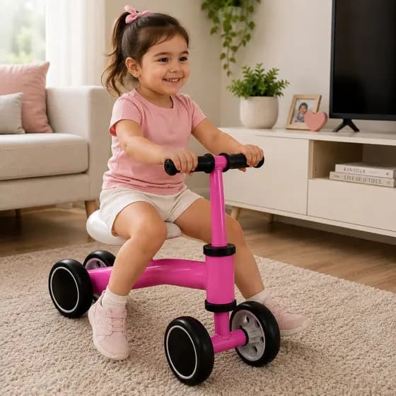 Bicicleta Infantil Equilíbrio - Azul ou Rosa - Primeira Bicicleta Casa Parque Presente a Partir 12 Meses