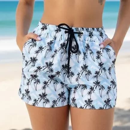 Shorts Feminino Plus Size Moda Praia Cintura Alta G1 G2 Confortável Verão