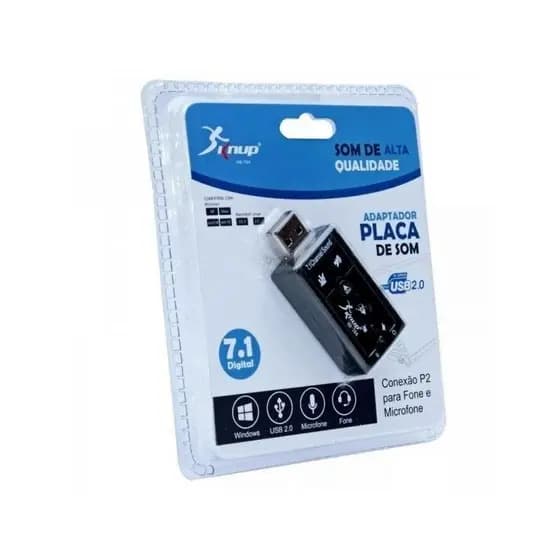 Placa Knup Adaptador Externo USB Audio 7.1 digital HB-T64