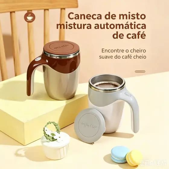 Caneca Misturadora Automática Elétrica USB Bateria Recarregável Mixer Café 380ml H-27