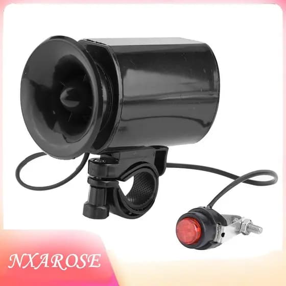 Nxarose 6 sons de sino eletrônico de bicicleta, buzina alta com material ABS, fácil de instalar para guiador de 22 mm