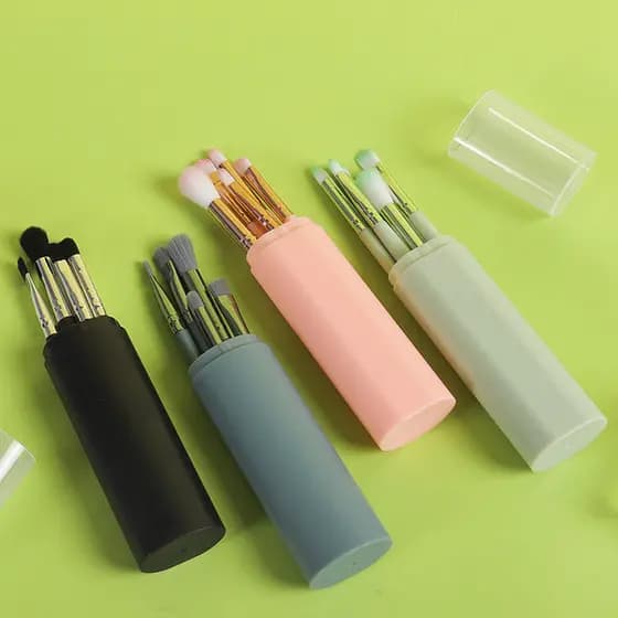 | 【kit pincel maquiagem profissional】 | ❆Novo estilo 5 barris conjunto de pincéis de maquiagem portátil sombra escova de