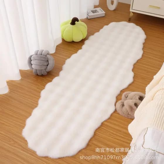 Nordic tapete de pelúcia quarto cabeceira bolha pele coelho Irregular alienígena menina ins estilo bonito quarto tapete