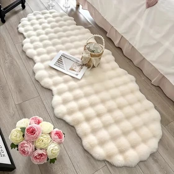 Coelho em forma de onda tapete macio e confortável antiderrapante para sala de estar sofá quarto cabeceira, decoração do