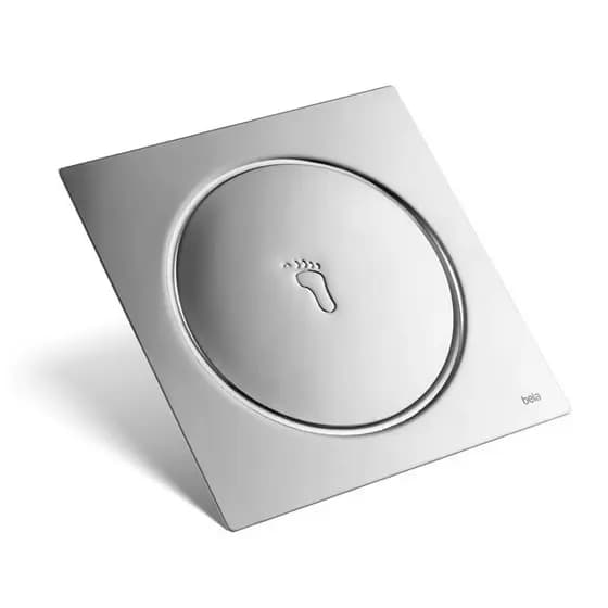 Ralo Inteligente 15x15 Click Quadrado Veda Cheiro Cromado Dreno de piso de drenagem premium