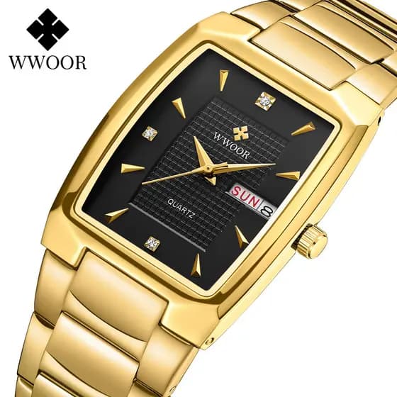 WWOOR Novo Estilo Relógio Masculino Moda de Negócios Relógio Masculino Quartzo À Prova D 'Água Quadrado Relógio Masculin