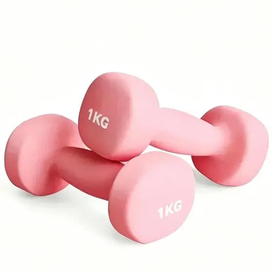 Halter Hexagonal 1kg/2kg para Treinamento em Casa com Acabamento Emborrachado Premium e Núcleo de Ferro Fundido