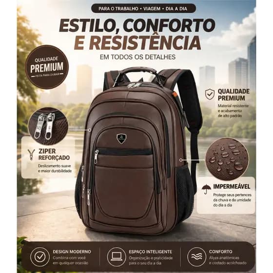 mochila notebook masculino e feminino Impermeável Reforçada Anti-roubo Entra USB