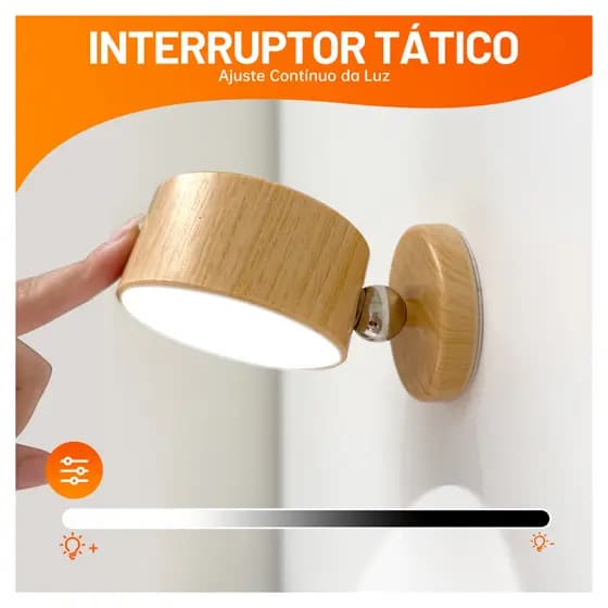 Luminária Inteligente Magnética LED Recarregável Sem Fio 360 Lâmpada Cabeceira Quarto Luz Leitura Estudo Estoque Brasil