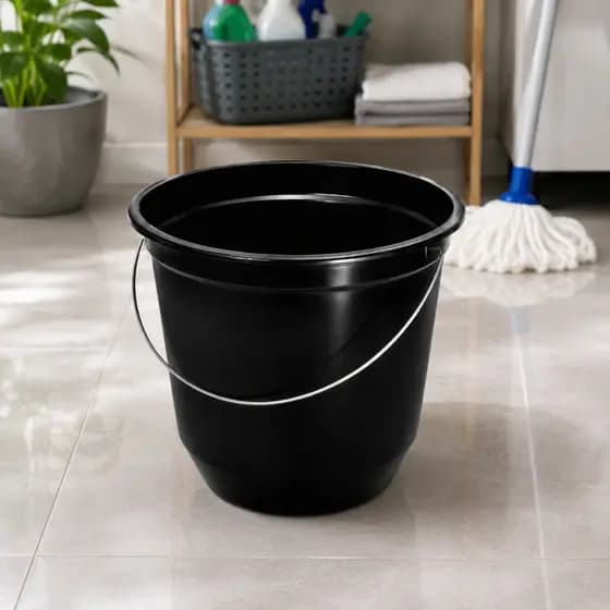 Balde de Limpeza 7 Litros Preto Resistente Multiuso Para Casa Lavanderia Jardim Garagem Quintal e Uso Doméstico