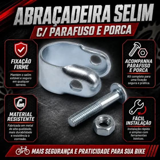 ABRAÇADEIRA SELIM C/PARAFUSO E PORCA