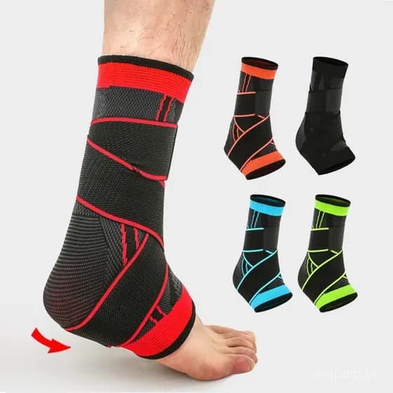 Tornozeleira Anti-Derrapante Ortopédica Ajustável Esportiva Proteção de Joelho com Strap Crossfit