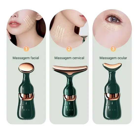 3 Em 1 Massageador Facial Introdutor Pescoço Levantamento Antirrugas Antienvelhecimento profissional N7