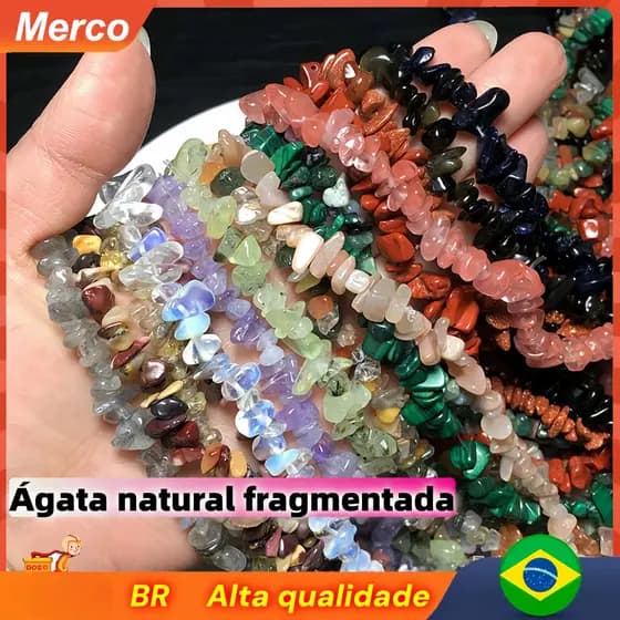 🔥BR Vendedor local🔥Fio Cascalho Pedra Natural Ágata - Fio de 80cm até 90cm Aprox Artesanatos e Bijuterias