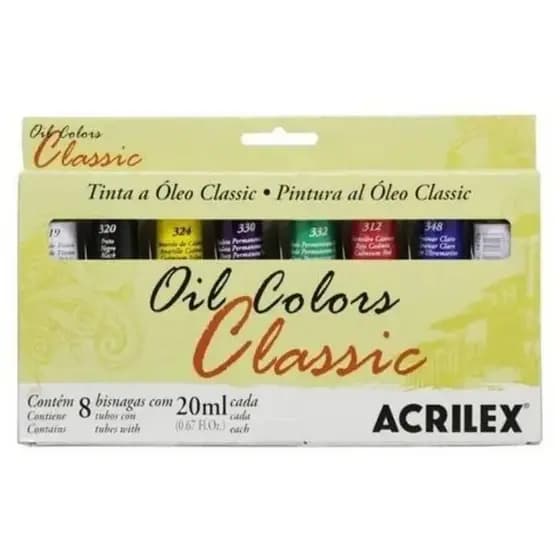 TINTA OLEO ACRILEX OIL CLASSIC CORES 8 BISNAGAS