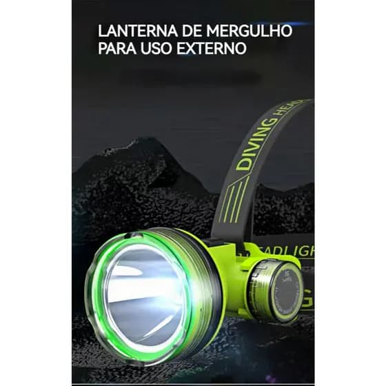 Lanterna de Mergulho LED Recarregável Super Potente 1.5W À Prova D'água Para Mergulho Pesca Natação