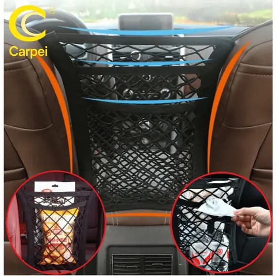 Rede De Armazenamento De Encosto / Assento De Carro Universal De 3 Camadas Traseiro