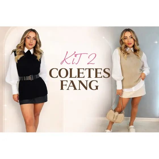 Kit 2 Coletes Fang Tricot Premium Tamanho Único (Veste 36 ao 42)