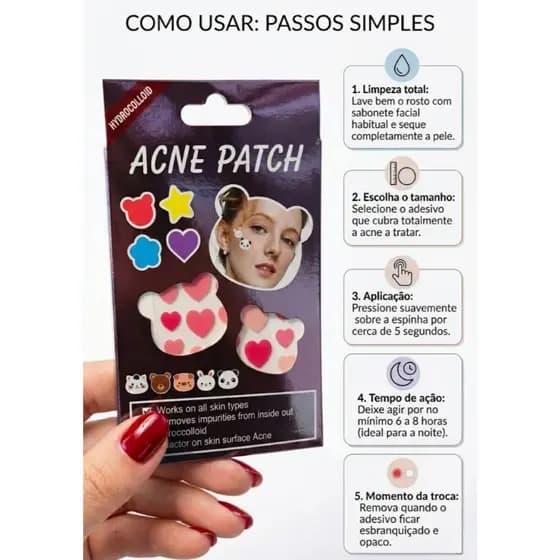 Adesivo Hidrocoloide Acne de Coração - Acne Patch