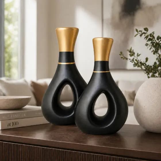 Duas Peças Sala Rack Estante Decorativa Par Dupla Aparador