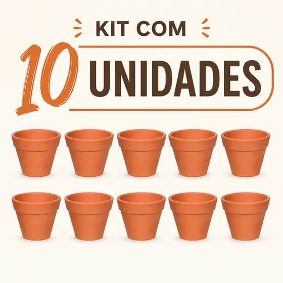 kit Vaso de Barro Cerâmica 10 Unidades Plantas Cacto Suculentas Natural Jardim
