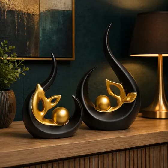 Dupla Maisa Kit Decoração Rack Sala Estante Decora Par Luxo Vasos Enfeite
