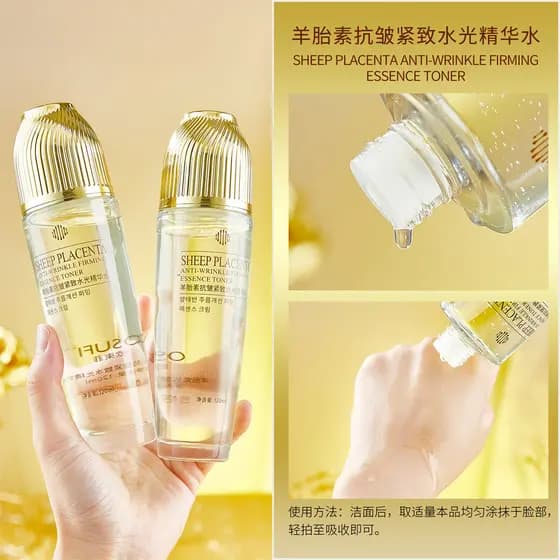 Essência de Placenta de ovelha hidratante rejuvenescedor da pele Anti-rugas hidratação profunda iluminando Toner da pele