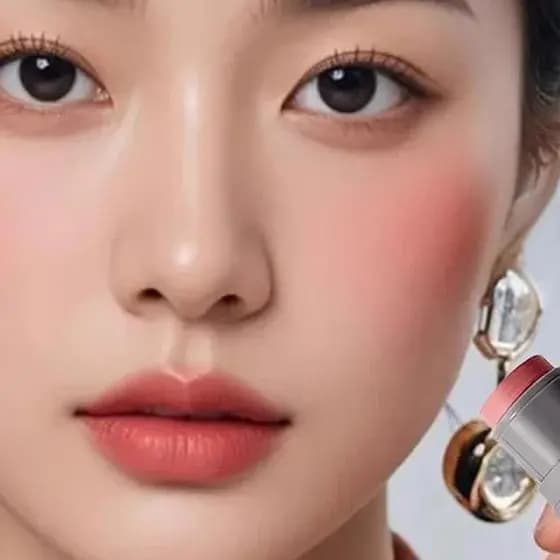Genuíno loja principal oficial preguiçoso dupla cabeça Blush vara Rouge creme sombra batom reparação multifuncional tudo