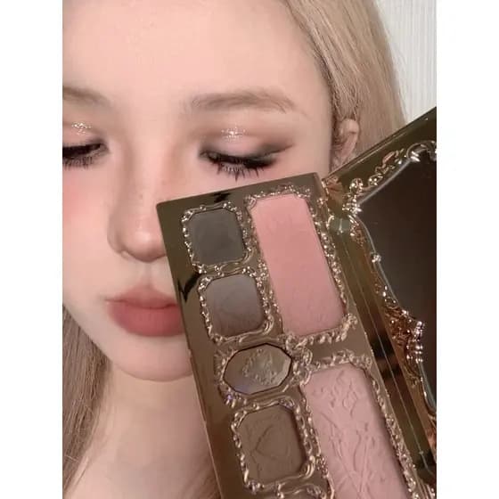 Série Flower Knows Morango Cupido!Paleta abrangente Facial uma paleta sete cores sombra Blush perolado