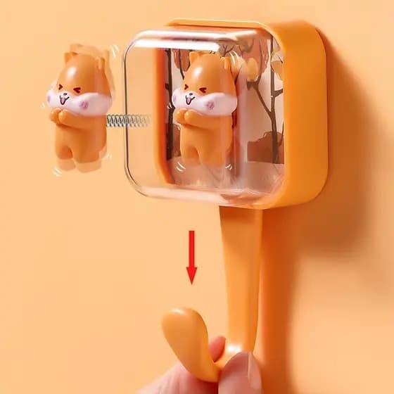 Gancho criativo bonito dos desenhos animados sem perfuração divertido Animal salto gancho dormitório quarto casaco ganch
