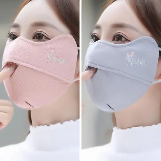 Máscara japonesa feminina outono inverno pano de algodão 3d tridimensional alta aparência moda à prova de vento à prova