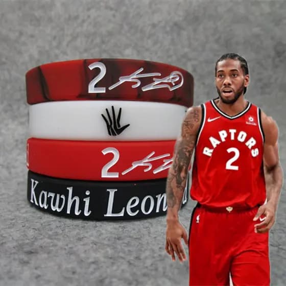 Cesta Basquete Estrela Raptors No. 2 Kowals.Leonard Leonard Sports Signature Pulseira Luminosa Pulseira de Silicone