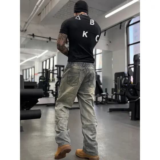 BKC quebra-gelo grande logotipo americano esportes roupas de Fitness de secagem rápida de manga curta correndo ciclismo