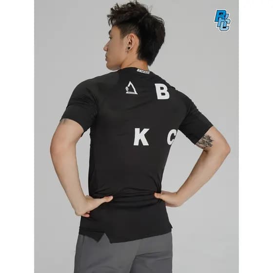 BKCXZICE Skinny Fitness Sports Camiseta masculina de manga curta verão respirável de secagem rápida ao ar livre treiname