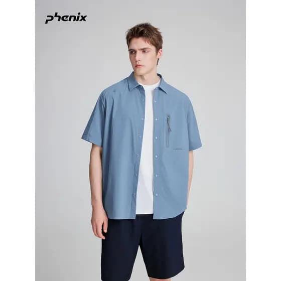 +fenix Phoenix Outdoor Casual Camisa de Manga Curta Masculina 2026SS Leve Top Antibacteriano Repelente de Água