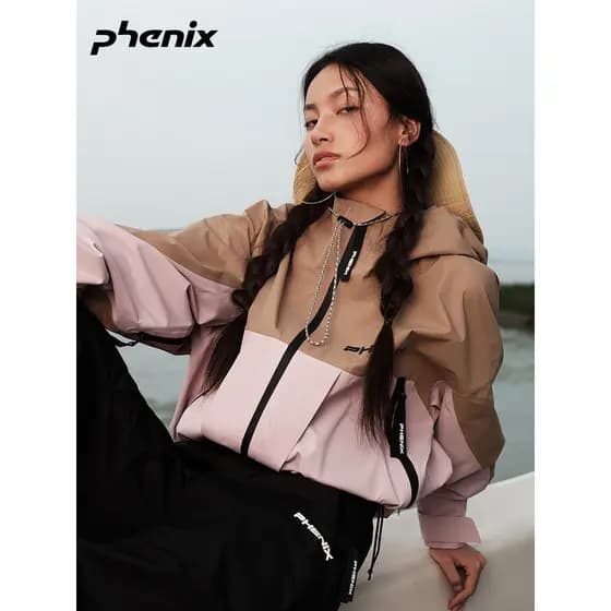 Phenix Phoenix SP27 Jaqueta Feminina Ao Ar Livre Curta À Prova de Vento Caminhadas Ciclismo Cor Combinando Jaqueta Imper