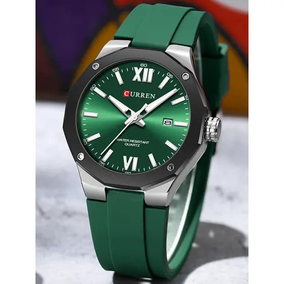 CURREN Masculino Feminino Estudante Esportes Fita de Silicone Luminosa À Prova D 'Água Grande Mostrador Casal Relógio de