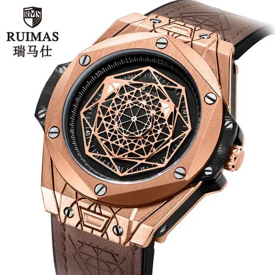 Novo Ruimas Ruimas Moda Masculina Hexagrama Quartzo À Prova D 'Água Criativo Único Estudante Relógio Esportivo