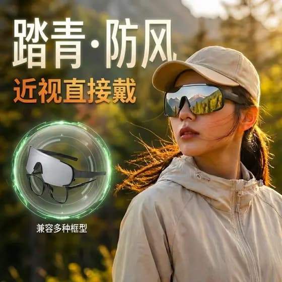 Pode cobrir óculos de miopia ciclismo óculos de escalada óculos de sol esportes à prova de vento caminhadas Anti-ultravi