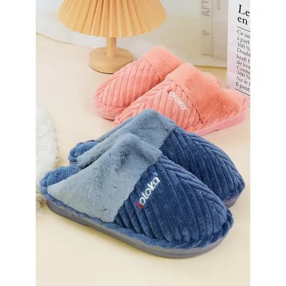 Lujia chinelos de algodão feminino outono inverno novo estilo interior casa bonito antiderrapante quente chinelos de alg