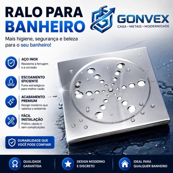 Ralo Tampa Grelha INOX QUADRADO Abre E Fecha Rotativo 10x10