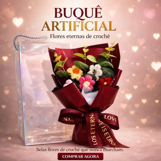 Buquê Flor Crochê - Flores para presentear comemoração/Aniversário