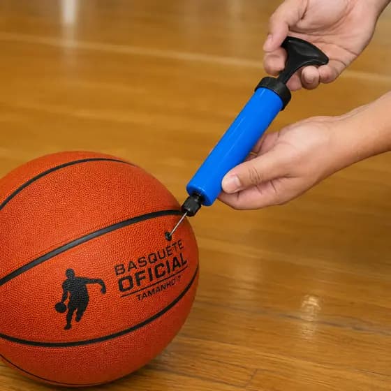Bomba De Ar Manual Para Bola Com Agulha E Mangueira Flexível
