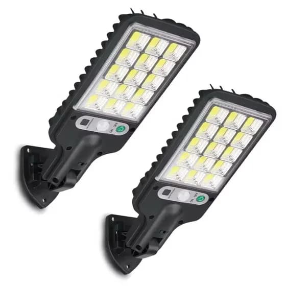 Luminária Solar Parede e Rua 180 COB LED, Sensor de Movimento e Controle Remoto