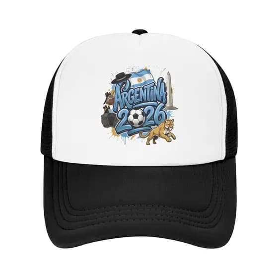 Argentina Futebol Jogo 2026 Malha Bonés De Beisebol Masculino Feminino Casual Chapéus De Sol Respiráveis Verão Caminhone